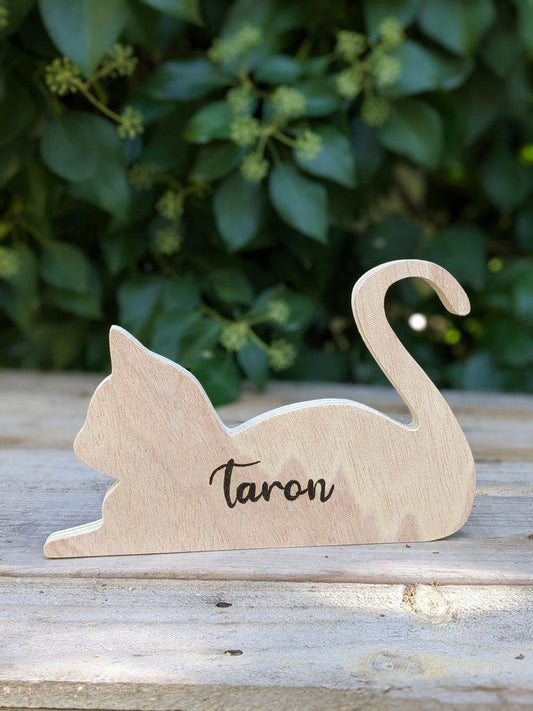 Figuras de gato de madera - Los Nidos de David