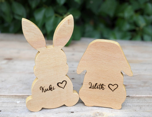 Figuras de conejo de madera - Los Nidos de David